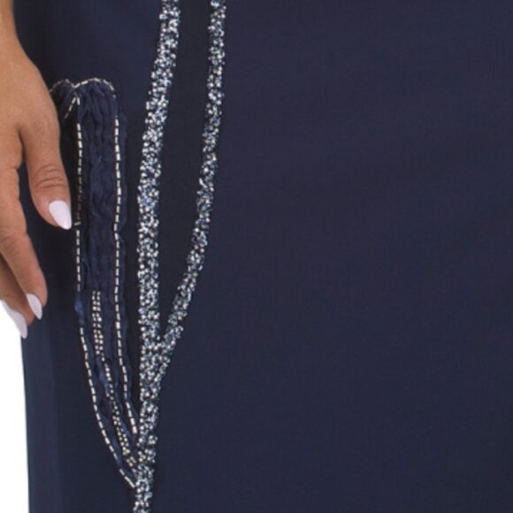 RENE BY RENE RUIZ 2pc Cape Gown With Beaded Applique - Picture 6 of 6